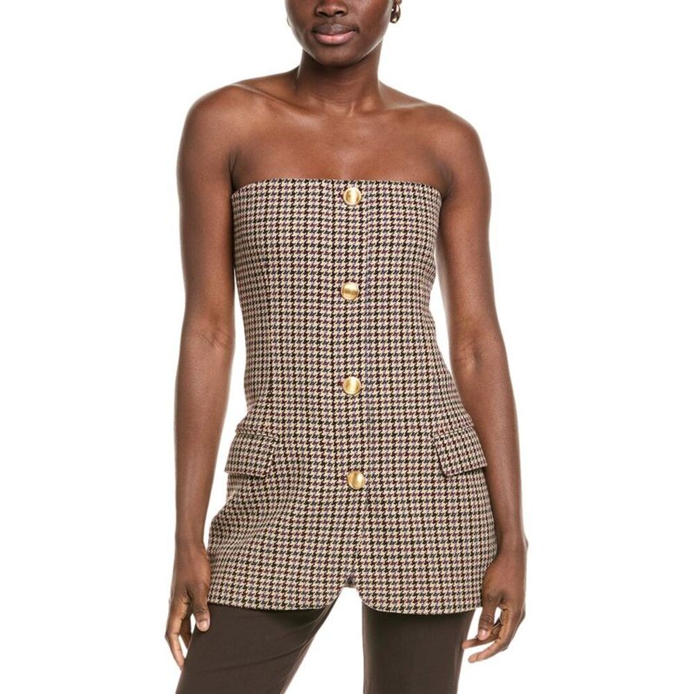 NWT Ronny Kobo Brown Houndstooth Blazer Dress
